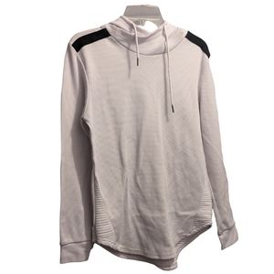 Amongst Others White & Black Thermal Ribbed Hoodie S